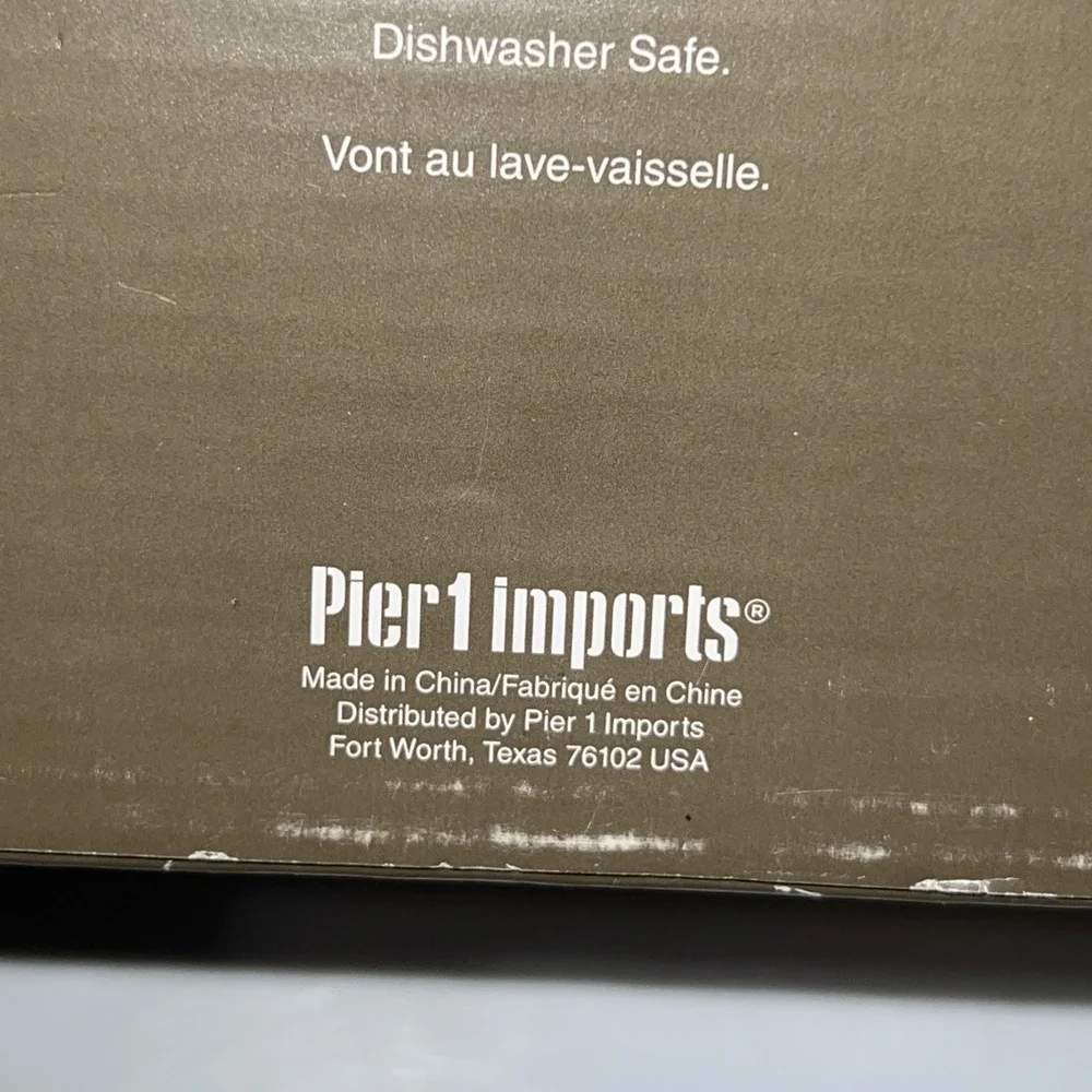 Pier‎ 1 Imports Chalkboard Serving Bowl Set Ceramic Bamboo Wood Tray 2693940